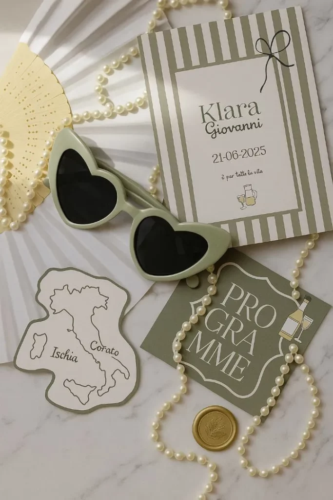 Faire-part artisanal en papier premium pour mariage haut de gamme dans le Sud de la France
