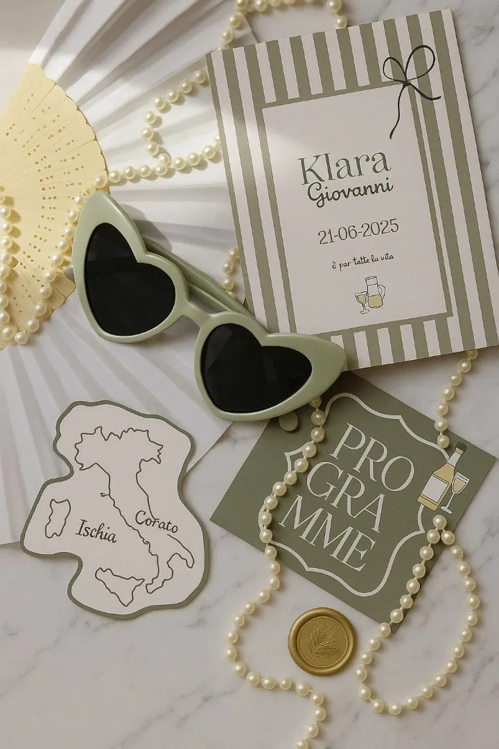 Faire-part artisanal en papier premium pour mariage haut de gamme dans le Sud de la France