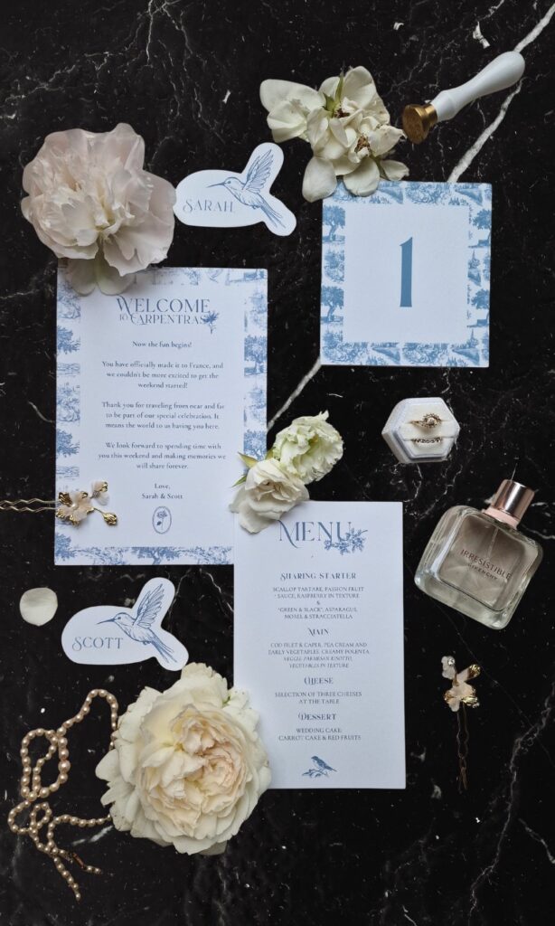 SCOTTISH GRACE MEETS PROVENCE ROMANCE -WEDDING STATIONNERY papeterie jour j